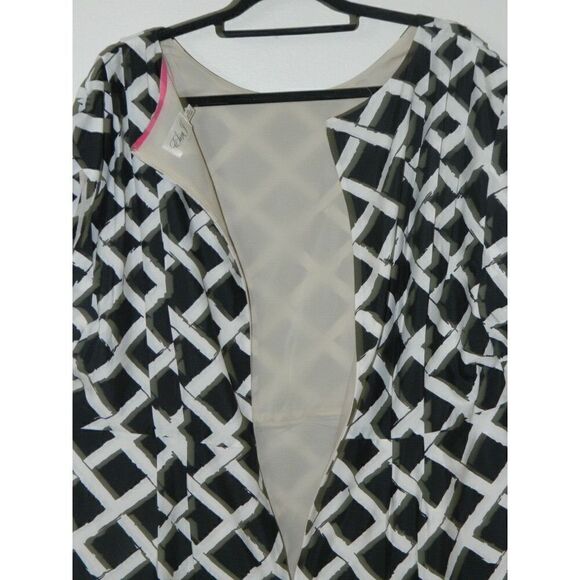 ELIZA J Dress Women's Size 18W Black‎ White Diamond Sheath Dress - Picture 9 of 13